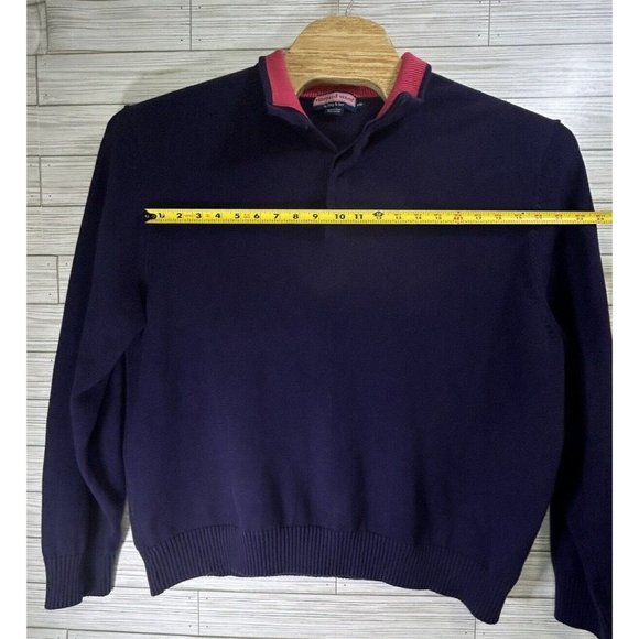 Vineyard Vines‎ Sweater Mens 2XL Navy Cotton Blue Mock Neck Sweatshirt Casual - Picture 7 of 7